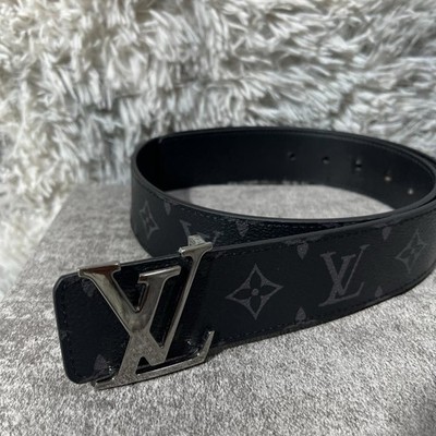 Louis Vuitton Monogram Eclipse LV Initiales Gürtel Schwarz Herren