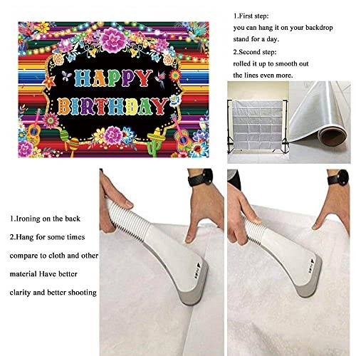 Mexican Birthday Backdrop for Photography Fiesta Themed Party Banners Fiesta - Picture 8 of 8