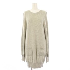 Chanel Knit Dress Gray Cashmere Blend Size 36 Long Sleeve Vintage AB
