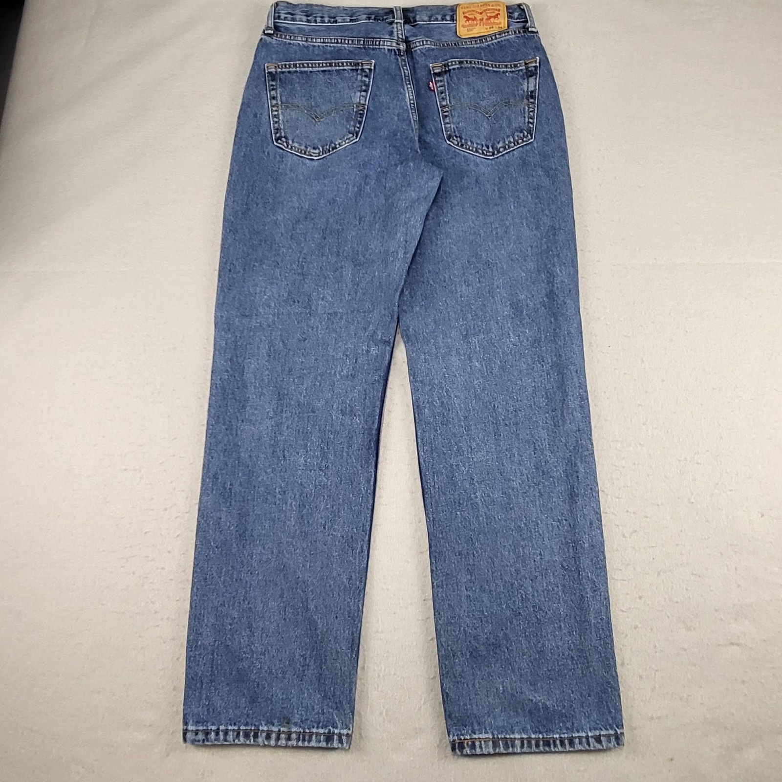 Levis 550 Jeans Mens 34x33 Blue Medium Wash Relaxed Taper Denim Tag 34x34 thumbnail 13
