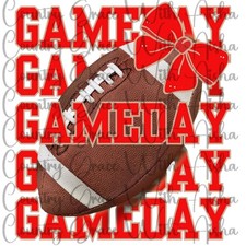 Sublimation Print Game Day Football Red Ready To Press Paper Ink Heat Transfer