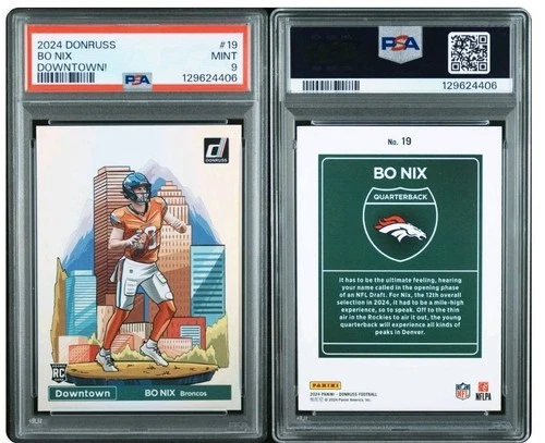 2024 PANINI DONRUSS OPTIC DOWNTOWN! #19 BO NIX ROOKIE RC PSA 9