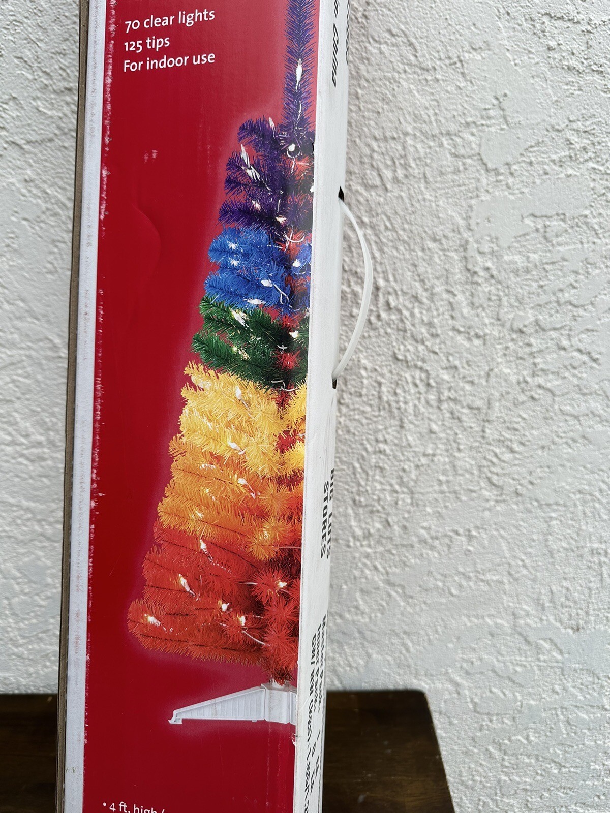 4 FT Rainbow PreLit Christmas Tree Holiday PRIDE Winter WONDER LANE