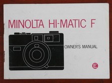 MINOLTA HI-MATIC F INSTRUCTION BOOK INSTRUCTION BOOK/165800