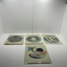 VINTAGE GLASS MOVIE PROJECTOR SLIDES LOT OF 4