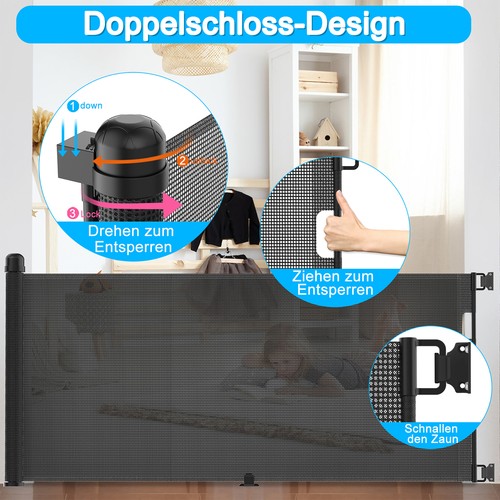 Neu Treppenschutzgitter PVC Ausziehbar 150cm 180cm 300cm Türschutzgitter Kinder - Bild 4 von 17
