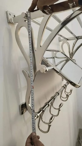 31" Nickel Finish Rack Wall Mount Bathroom Accessories Shelf Towel Rack Aluminiu - Picture 4 of 17