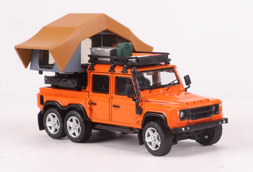 GCD 1:64 Orange ORV Defender 6x6 Camper Tent SUV Model Diecast Metal Car - Picture 2 of 17