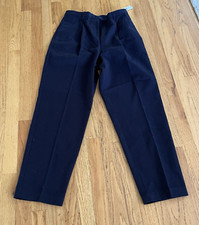 Vintage Talbots Pants 10P Cotton Front Pleat Navy Dress Work 90s