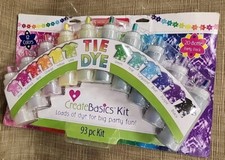 Create Basics 93 PC Tie Dye Party Group Activities Kit 12 Colors 20 Bottles