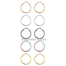 10pcs Stainless Steel Hinged Hoop Huggie Ear Earrings for Women Girl Set Gift