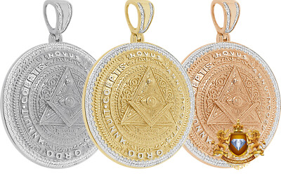 Real Diamond Annuit Coeptis Novus Ordo Masonic Illuminati Evil Eye Pendent Charm