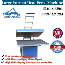 QOMOLANGMA Heat Press Machine 31x39 Large Format Transfer Manual Operation 220V