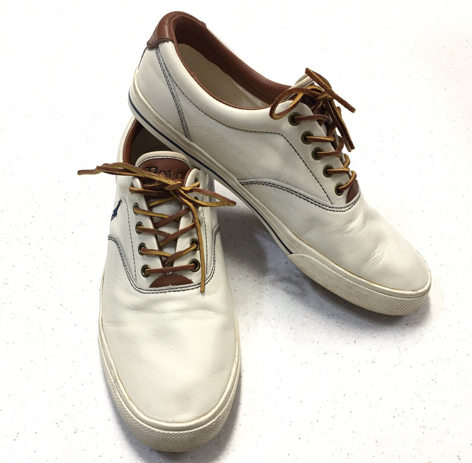 SAOLA Polo Ralph Lauren scarpe da uomo 14D Vaughn scarpe da ginnastica atletiche morbide in pelle bianca