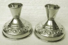 CANDLESTICKS in Nickel Plated 2" High, Set of 2