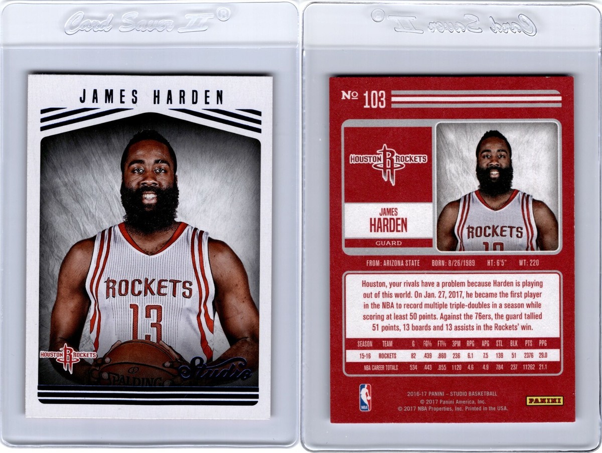 2016-17 Panini Studio James Harden #103 Houston Rockets | eBay