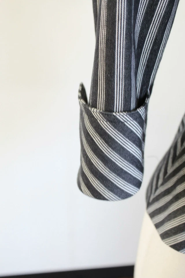 Eva Franco Womens Black White Striped Cuffed Sleeve Blazer Jacket Size 0 - Image 4 of 4