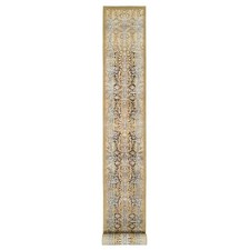 2'7" x 22' Brown Hand Knotted Silk With Textured Wool XL Runner Rug R63718