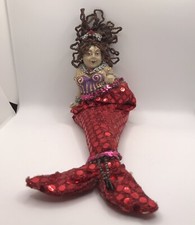 Katherine's Collection Wayne Kleski Mermaid Doll Red Sequin Shelf Sitter