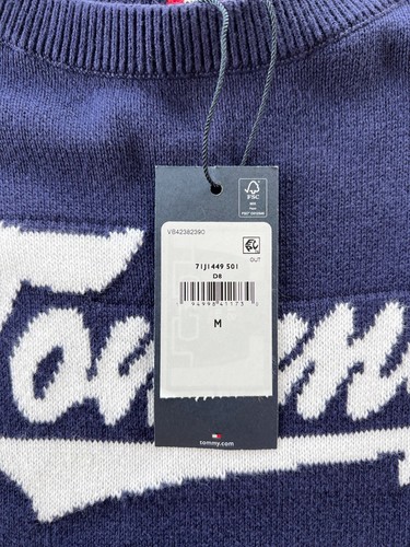 NWT Tommy Hilfiger Girls Navy Tommy Logo Long Sleeve Sweatshirt Dress Sz M(8-10) - Picture 12 of 15
