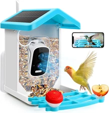 Bird Feeder with Camera, 2K HD AI Identify Species & 64G SD Card, Smart Bird Hou