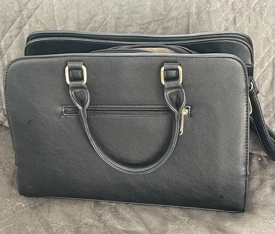 Bolso de Hombro Dasein Negro Top Doble Asa Cartera Bolso Grande Cartera Viaje Foto 4 de 4