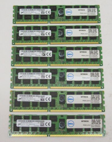 Lot 6 Micron 8GB PC3L-10600R 1333MHz DDR3 Server Memory MT36KSF1G72PZ-1G4K1 - Picture 1 of 3