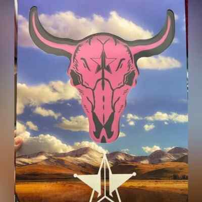 ジェフリースター☆ミラーJeffree Star Cosmetics 希少 Jeffree Star Cosmetics Pink & Black Star Ranch Skull Hand Mirror