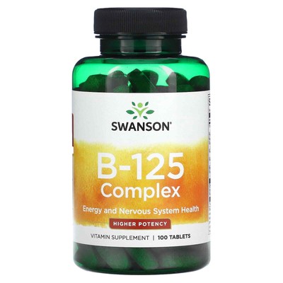 2 X Swanson, B-125 Complex, Higher Potency, 100 Tablets