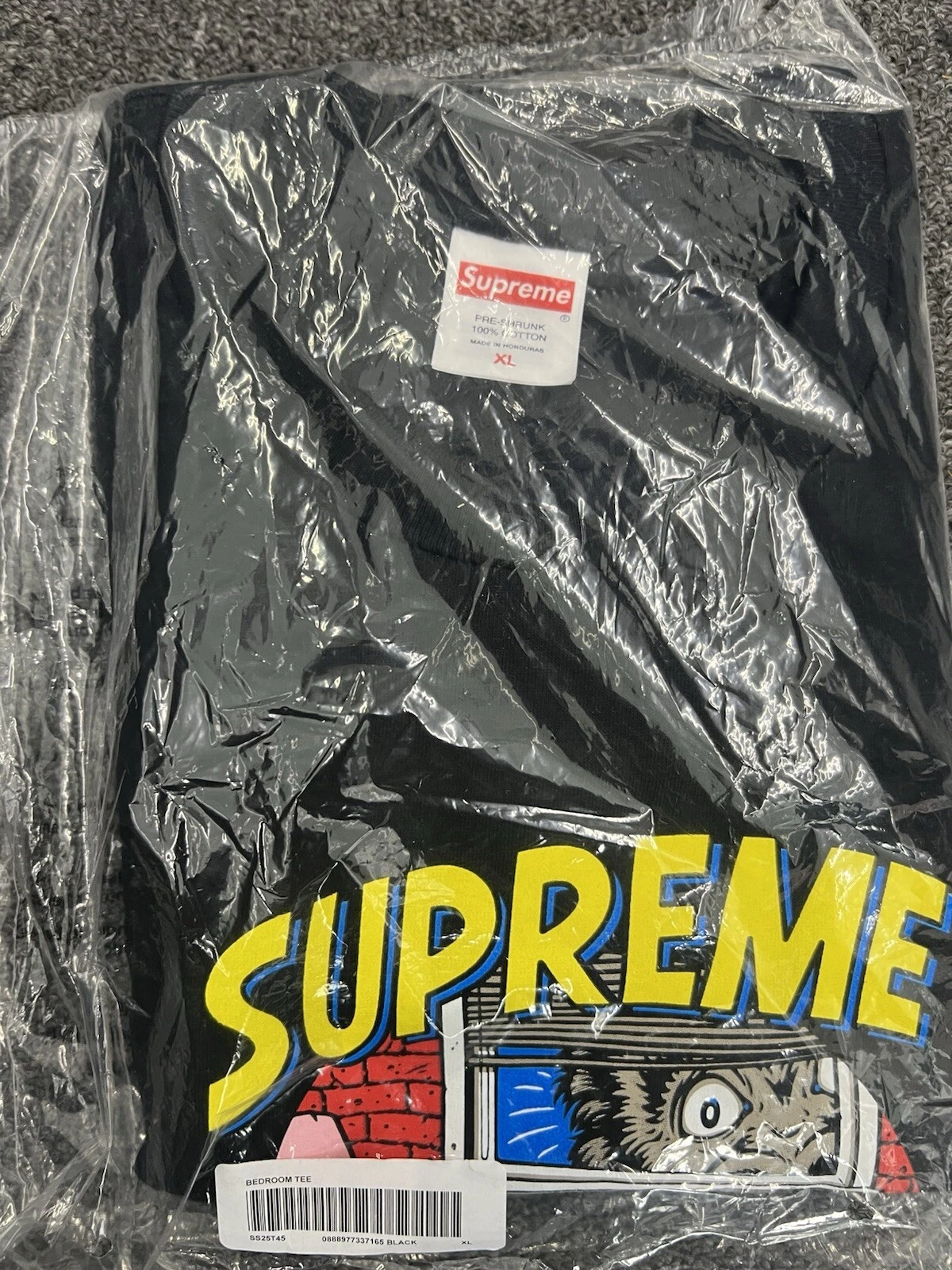 Tee shirt Supreme Bedroom SS25 noir homme taille XL neuf sous blister