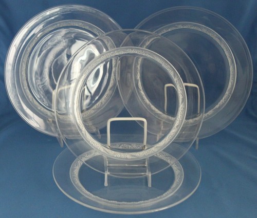 Lalique Crystal Phalsbourg Set Of Four 8 3/4" Luncheon Plates/ Grapes/Fruit Rim - Picture 3 of 10