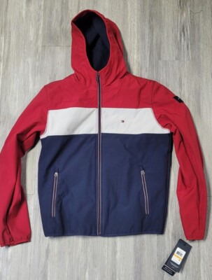 Tommy Hilfiger Men's Lightweight Water Resistant  Red/White/Navy, size Small
