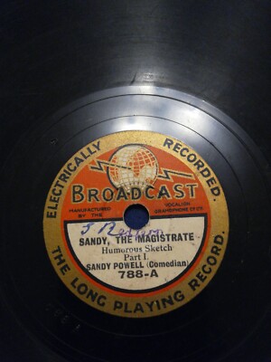 1932 Sandy Powell Sandy, The Magistrate 9'' Shellac Vinyl Record
