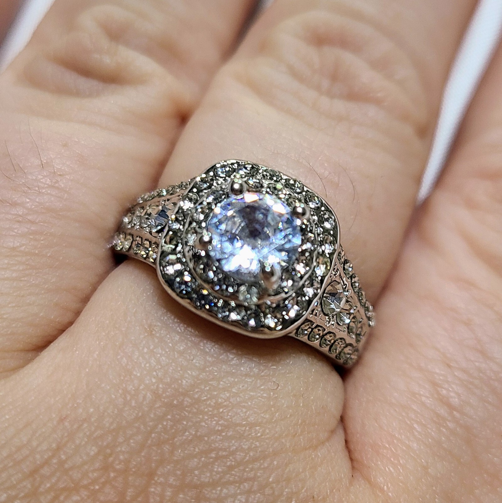 Large Statement  Marked 925 Silver Ring Size 9 Wi… - image 1