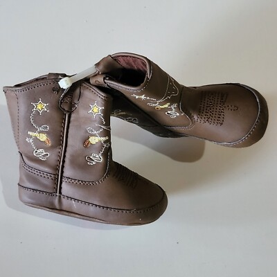 Dingo Baby Cowboy Cowgirl Boots Size Infant Brown Faux