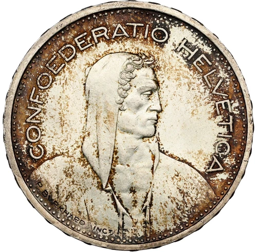 Switzerland - 1951 Confederation 5 Francs - NGC MS65 - SUPER TONED GEM!