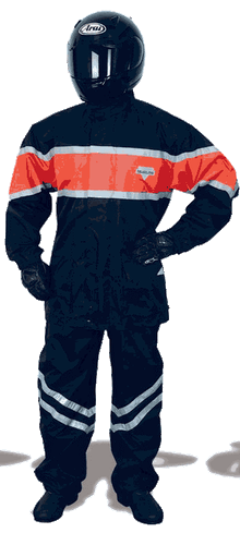 NELSON-RIGG Size Small BLACK/ORANGE VOLANTE VTL-700 2 PIECE VENTED RAIN SUIT  - Picture 1 of 3