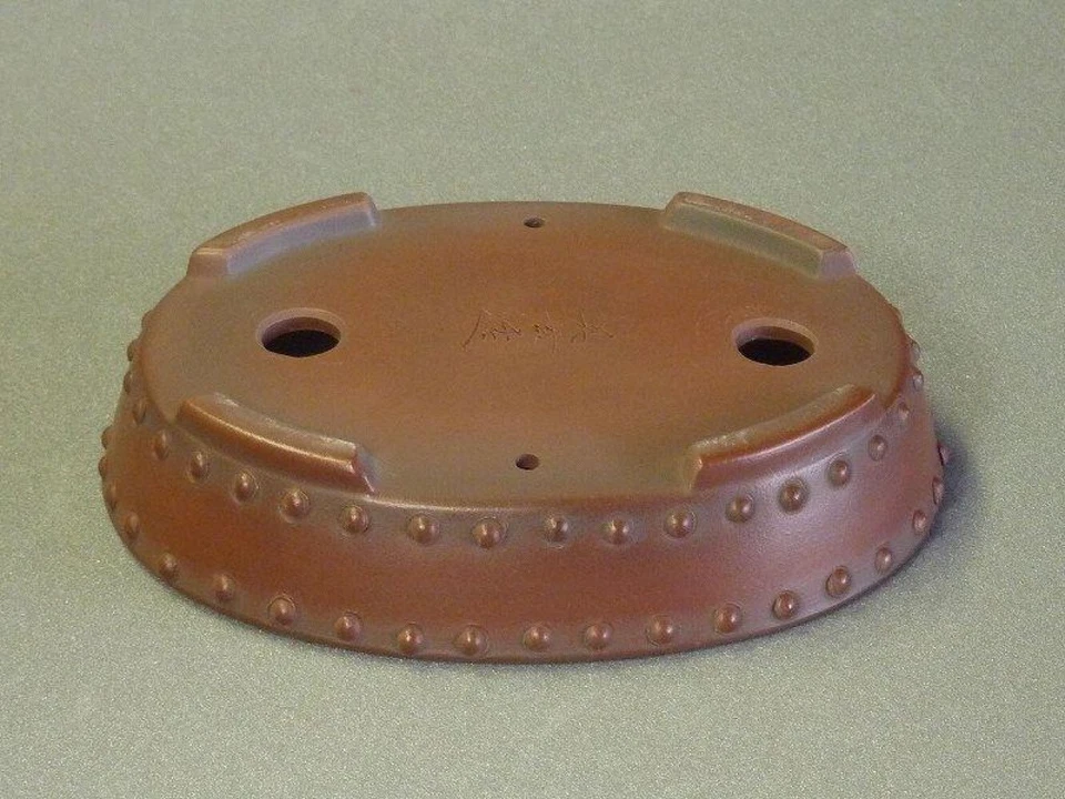 Бонсай горшок Tokoname BIGEI овальный горшок W16,3 см D12,8 см H3,5 см коричневый без лазурита - Изображение 3 из 4