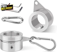 2 Pack Aluminum Alloy Flag Pole Rings, 360 Degree Rotating Flagpole Flag Moun...