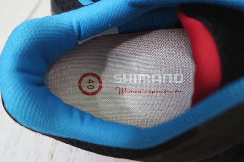 SHIMANO Click Lace Up Cycling Biking Shoes Women's Sz 40, US 7.8 Black Blue CW41 - Picture 5 of 12