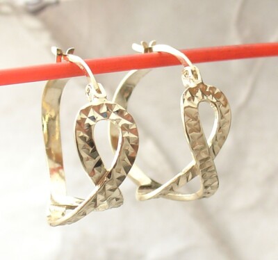 Technibond Diamantschliff Infinity Glieder Creolen 14K Gelbgold vergoldet Silber
