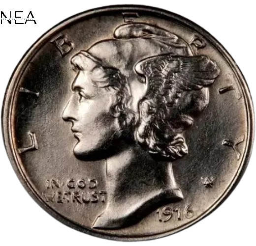 1916 Mercury Dime ~ Gem BU ~ 90% Silver