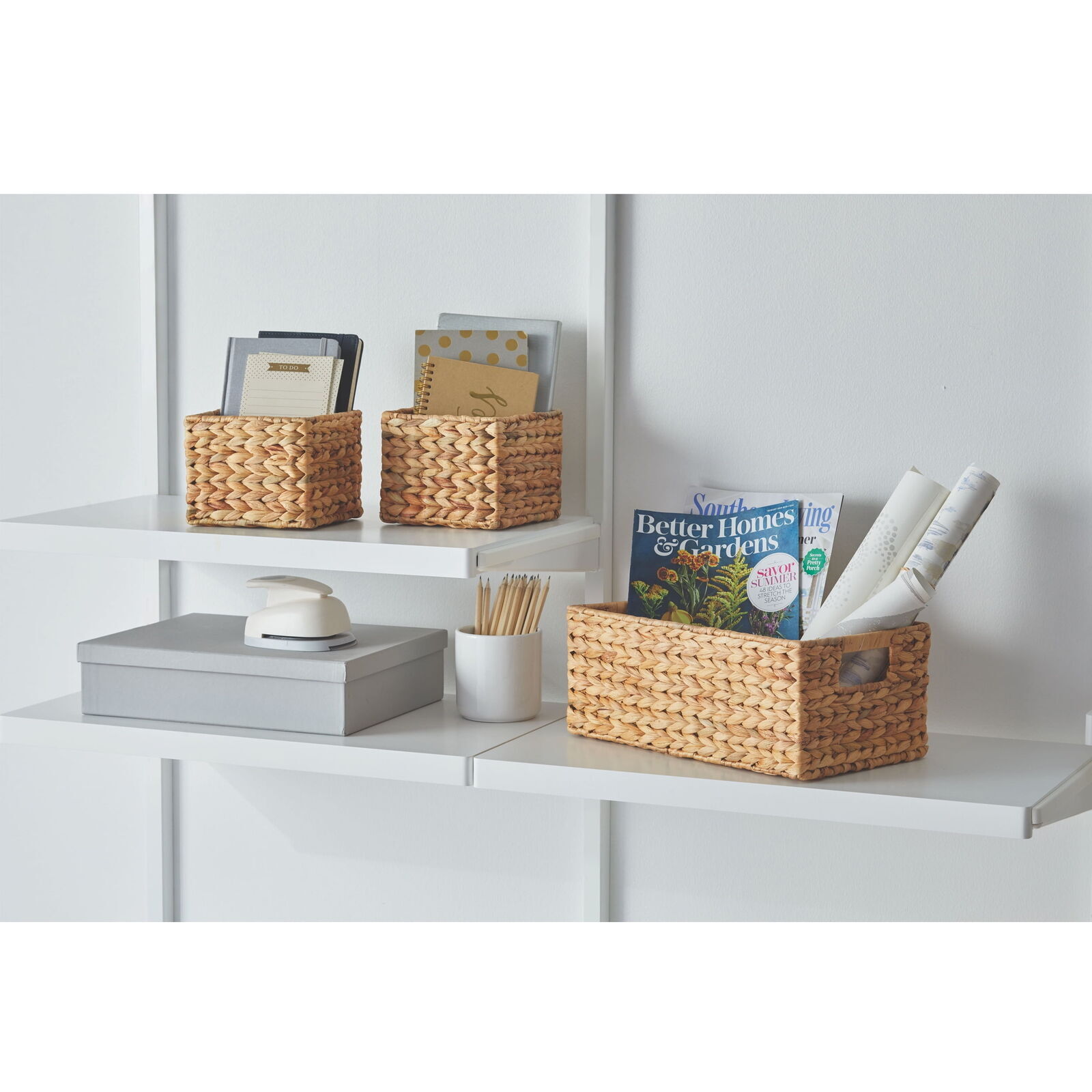 Better Homes & Gardens 3-Piece Woven Natural Water Hyacinth Storage Basket Set