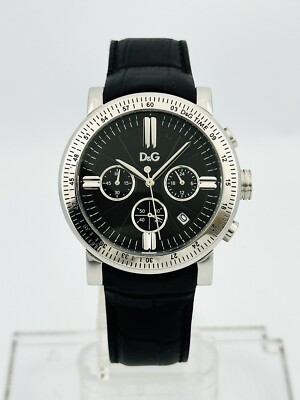 Dolce & Gabbana Men's DW0486 Multifunction Black Leather With