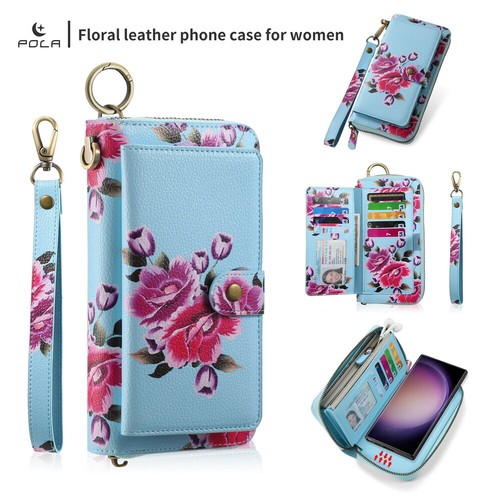 Large Capacity Wallet Handbag Removable Phone Cover For Samsung S22 S23 S24 Case - Picture 8 of 84