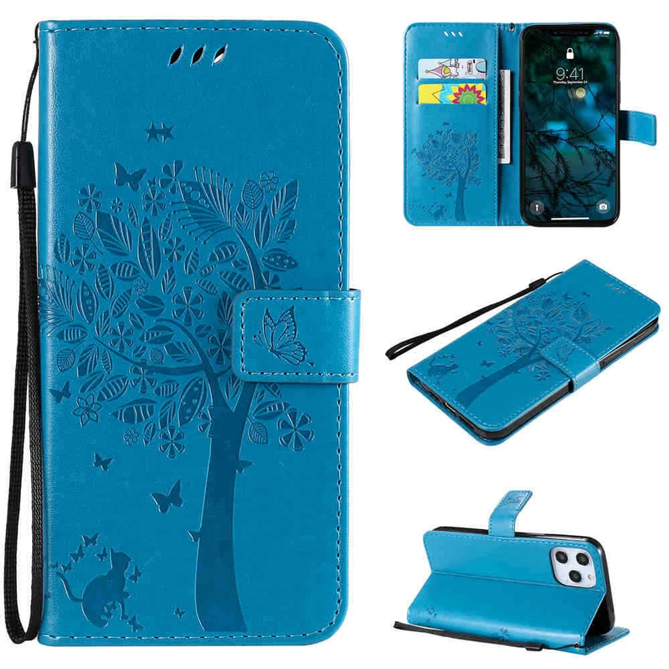 for iPhone 12 Pro Max 11 XR SE 6s 7 8 Wallet Card Holder Flip Leather Case Cover - Image 3 of 4