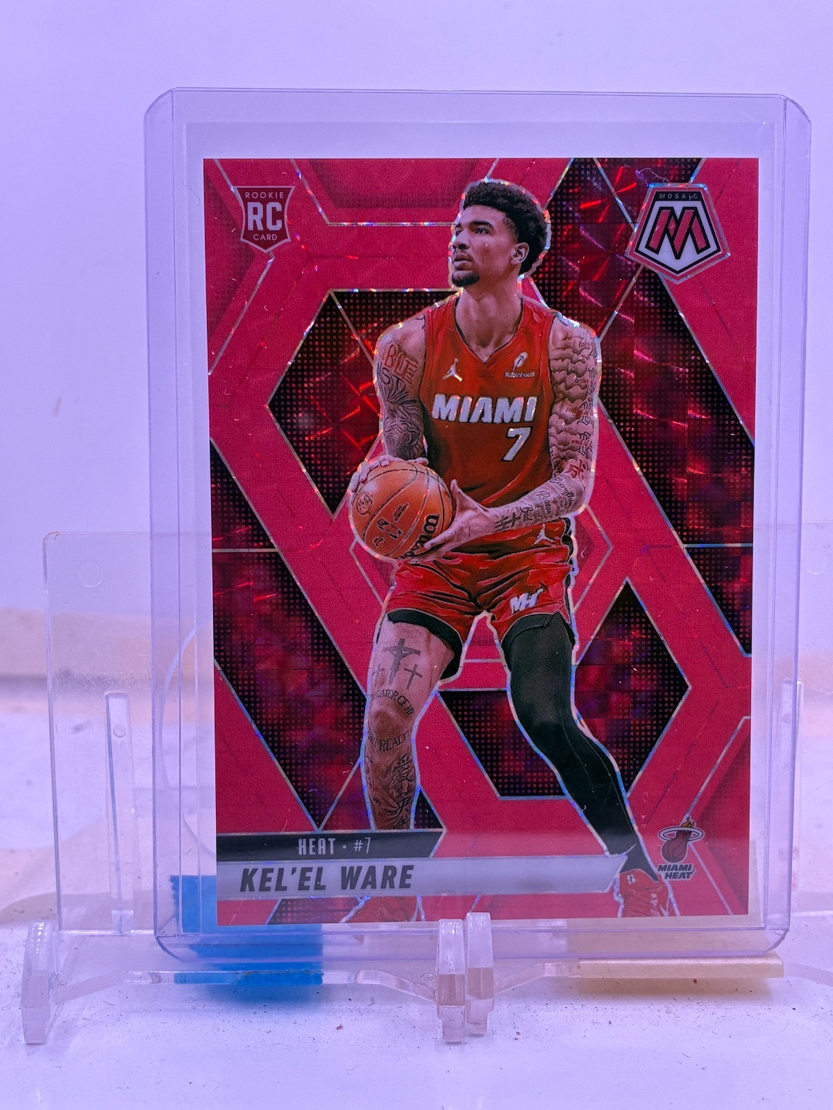 2024-25 Panini Mosaic Red Flourescent Prizm #232 Kel'el Ware 22/75