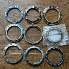 9 x Seiko Used Original Watch Bezel Parts for Restoration Job Lot (CP22)