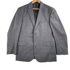Jos A Bank Suit Jacket Mens 42R Gray Plaid Drago Super 120s Wool Tailored Fit