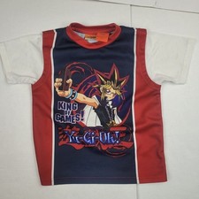 Vintage Yu-Gi-Oh King of Games Graphic T-Shirt Kids Size 5 Cartoon Anime stains